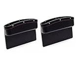 AUGEN Car Console Side Storage Organizer Seat Gap Filler Leather PU Pockets Card Mobile Holder Storage Box (Black)(Pack of 2)