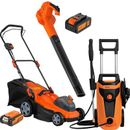 Deco Home Outdoor Bundle with Lawn Mower, Leaf Blower and Power Washer