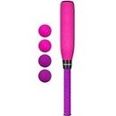 CeleMoon Ultra Soft 22 Inch Kids Foam Baseball Bat Toys with 4 Balls Gift for Children Toddlers Boys Girls Age 3-5-8 Outdoor Indoor Sport T Ball Game Playing,Pink