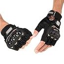 Kandid Half Cut Hand Gloves/Bike Glove/Racing Gloves, Non Slip Palm (Extra Large, Black) (Set of 1)