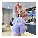 Cute Women's Keychain, Creative Plush Doll Decoration, School Bag, Backpack, Handbag Pendant,Purple,S