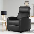 Recliner Chair Leather Modern Single Reclining Sofa Home Theater Seating Black