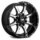 Moto Metal MO970 Gloss Black Machined Face Wheel with Painted and Chromium (hexavalent compounds) (20 x 12. inches /6 x 106 mm, -44 mm Offset)