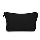 Aiphamy Cute Travel Makeup Bag Cosmetic Bag Small Pouch Gift for Women (Plain Black)