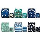 ALVABABY Cloth Diaper Pocket Washable Adjustable Reusable Nappies for Boys and Girls 6 Pack with 12 Inserts Sets 6DM44-AU