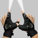 Outdoor Fishing Magic Strap Fingerless Cover Fishing Gloves with LED Flashlight
