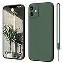 iPhone 12 Case, ElestBela Phone Case iPhone 12 Ultra Thin Slim with Microfibre, Scratch-Resistant All-Round Protection Case for iPhone 12 6.1 Inch Dark Green
