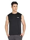 hummel Darby Round Neck Sleeveless Solid Regular fit Polyester T-Shirt for Men Comfortable Breathable Fabric Stretchable for Everyday Use Ideal for Yoga Training Gym Running or Performance Black