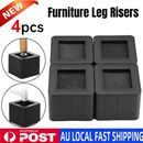 4Pcs Sofa Furniture Raisers Heavy Duty Square Bed Leg Risers Table Chair 3-Inch