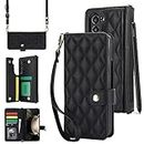 XIMAND for Samsung Galaxy Z Fold 5 Wallet Case with 6 Credit Card Slots and S-Pen Slot,Multi Card Function Premium Leather Magnetic Clasp Kickstand Heavy Duty Protective Cover.(Black)
