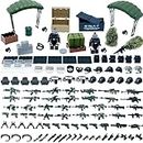 Military Army Weapons Pack Swat Team Gear Set Toys for Mini Soldier Figures Motorcycles Machine Guns Parts Accessories kit for Boys Battle Building Blocks Bricks Compatible with Major Brand