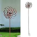belupai 76in LED Garden Windmill, Double Sided Rotating Metal Solar Wind Spinners Stake Garden Wind Catcher for Outdoor Patio Lawn Courtyard Decor