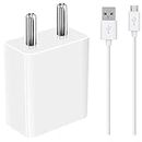 Charger for Nokia X2 Dual SIM, Nokia Lumia 930, Nokia Lumia 635, Nokia Lumia 630 Dual, SIM Nokia Lumia 630, Nokia XL Charger Original Adapter Like Wall Charger | Mobile Fast Charger | Android USB Charger With 1 Meter Micro USB Charging Data Cable (3 Amp, WE15, White)