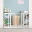 Toocapro 29.5-51.6" Wide Auto Close Safety Baby Gate 30" Tall Dual Lock w/ Secure Indicator Metal in White | 30 H x 51.6 W in | Wayfair WFPOA120W