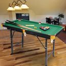 COLOR TREE Folding Pool Table 47" Adjustable Billiard Desk Game Cue Ball Chalk