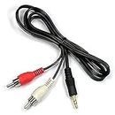 Audio Video 2RCA Stereo Cables with 3.5 mm Aux Jack for Home Theaters, Music Players, Set-up Boxes, Speakers and LCD/LED TVs