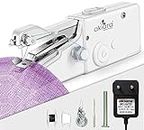 akiara - Makes life easy Electric Handy Sewing/Stitch Handheld Cordless Portable White Sewing Machine for Home Tailoring, Hand Machine | Mini Silai | White Hand Machine with Adapter