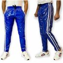 Pantalones deportivos de jogging de nailon PU azul brillante