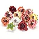 Asian Hobby Crafts Fabric Flower Peony Set of 10pcs : Multicolor (Peony Flower)