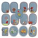 Patch Thermocollant Enfant Embroidered Sailing Boat Embroidery Cloth Sticker Series Shoes And Hats Decoration Bag Diy Accessories Clothing Accessories Patch Cloth Sticker Oval 12Pcs