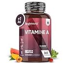 Vitamine A 10 000 UI (3000 mcg) - 365 Micro Comprimés Acétate de Retinol Vegan (+ 1 An) - Prendre 1 Comprimé/3 Jours - Pour Yeux, Fer, Peau, Système Immunitaire (EFSA) - Forte Concentration
