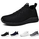 ziitop Mens Slip On Running Shoes Womens Walking Tennis Gym Athletic Shoes Breathable Lightweight Comfortable Fashion Non Slip Sneakers for Men Women Full Black