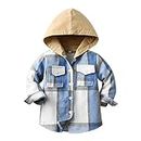 TBUIALL Toddler Baby Boys Girls Plaid Flannel Shirt Long Sleeve Button Down Jacket Kids Fall Sherpa Coat Tops Sweatshirt, #001 F, 3-6 Months