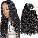 Brazilian Water Wave Human Hair 3 Bundles 26 28 30 inch MSGEM Wet and Wavy Bundles for Black Women Virgin Human Hair Natural Color Can be Dyed or Bleached