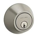 Weiser Safelock Satin Nickel Round Deadbolt Lock, ANSI/BHMA Grade 3 Certified Front Door Lock, Kick Proof, Bump Proof & Anti-Theft Exterior Door Lock with Key, Traditional Door Locks for Entry Door
