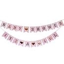 AIBAOBAO Baby Shower Decorazioni Ragazze, Baby Shower Letter Banner, IT'S A GIRL Bunting Banner per Gender Reveal Decoration, Party Garland Photo Booth Props Decorazione Forniture (rosa)