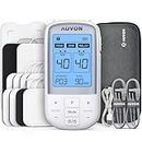 AUVON 3-in-1 TENS Machine for Pain Relief with 32 Modes & 40 Intensities, Dual Channel TENS Unit Muscle Stimulator & EMS, Relax Machine with EVA Travel Case, 10 Pcs TENS Unit Electrodes Pads