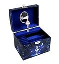 Trousselier- Fotoluminescente Large Jewelry Box with Music Ballet Dancer-Vanity Case-Glow in Dark, Colore Blu Marino, Grande, S90070