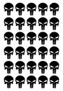 Set of 30 The Punisher Skull Small Vinyl Decals Phone Laptop Car Helmet Stickers