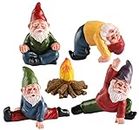 YARCHONN Miniature Garden Gnomes Ornament Outdoor, Resin Elf Statue, Funny Gnome Fairy Garden Accessories for Patio, Yard, Lawn or Home Garden Decorations, (5PK Yoga Theme)