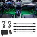 LEDGlow 4pc Green Neon LED Expandable Interior Footwell Underdash Lighting Kit