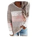 Best Gifts Friend Women's Lightweight Hoodies Color Block Knit Sweater Drawstring Zip Up Pullover Sweatshirts Casual Fall Fashion 2023, A01-pink, X-Large