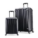 Samsonite Endure 2 Piece Hard Shell Suitcase Set Black Expandable, TSA Lock, USB Port