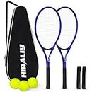 HIRALIY Adult Recreational 2 Players Tennis Rackets,27 Inch Super Lightweight Racquets for Student Training and Beginners, Racket Set Outdoor Games