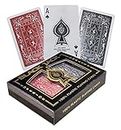 The Ace Card Company Premium Plastic Playing Cards With Case (2 Decks) - Made In India, Bridge Size, Waterproof - Multicolor, Pack of 2