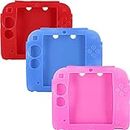3Packs Protective Soft Silicone Rubber Gel Skin Case Cover for Nintendo 2DS (BU+RE+PI)