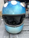 Vintage 1975 Bell Star Helmet Bell Helmets  Size 7 1/4 Custom  Blue Flames