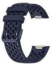Brain Freezer Watch Strap Compatible with Fitbit Charge 5/6 (Watch Not Included), Removable Soft Belts for Charge 5 Wristband, Smartwatch Band Dark Blue for Men & Women