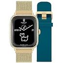 RADLEY Women's Digital Quartz Smart Watch with Silicone Strap RYS20-4010-SET, Deep Sea & Gold, Round