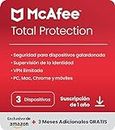 McAfee Total Protection 2024 Exclusivo de Amazon, 3 dispositivos | Antivirus, VPN, seguridad móvil y de Internet | PC/Mac/iOS/Android|Suscripción de 15 meses | Código por correo electrónico