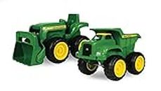 John Deere 6'' Dump Truck & Toy Tractor With Loader Construction Vehicle Set, Green