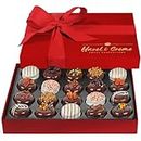 Hazel & Creme Chocolate Covered Cookie Gift - Mothers Day Gourmet Cookies Basket - Anniversary, Thank You, Birthday, Holiday - Chocolate Gift Box