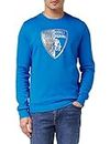 Automobili Lamborghini Men's Felpa Slashed Logo Sweater, Medium Blue, XL