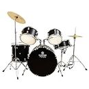 Kadence Acoustic Professional Drum Kit (5 Piece Complete) Full -Size Drumset with Cymbals (Matt Black)