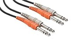 Hosa Stereo Interconnect Dual 1/4-In TRS to Same Cable, 3 Meter
