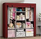 Ebee 6+2 Layer Fancy Collapsible Closet/Cabinet (Maroon)